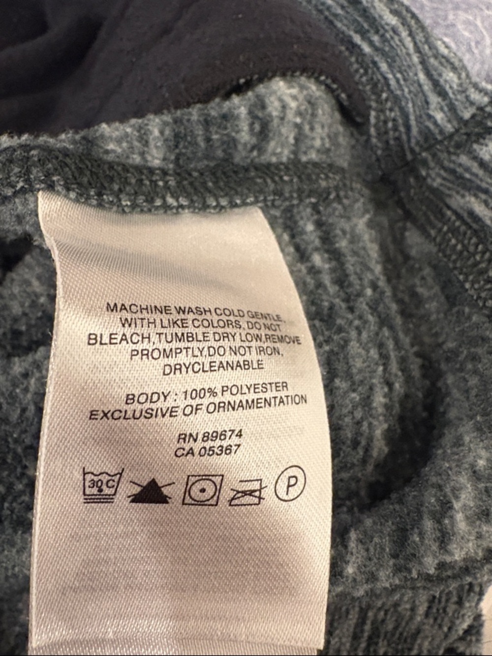 Heather Blue-Gray Hooded Snap-Front fleece - Picture 4 of 4
